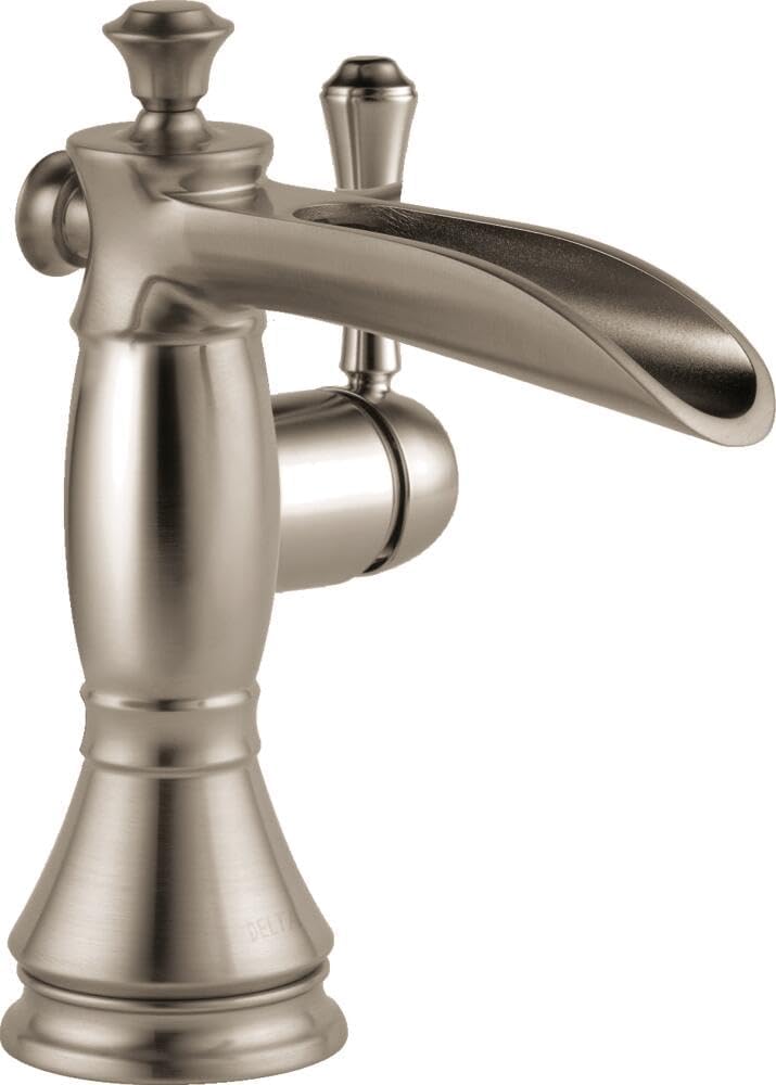 Delta Faucet Cassidy Single Hole Bathroom Faucet Brushed Nickel, Single Handle Bathroom Faucet, Metal Drain Assembly, Stainless 598LF-SSMPU
