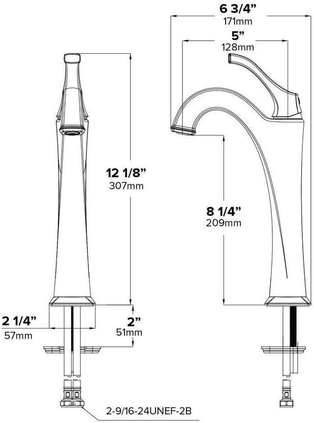 KRAUS KVF-1200MB Arlo Single Handle Vessel Bathroom Faucet with Pop Up Drain, Matte Black