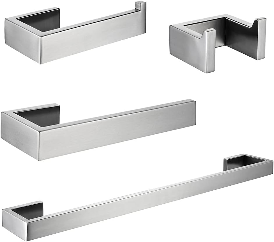 Brushed Nickel Bathroom Hardware Set Towel Bar Toilet Paper Holder Robe Hook Stainless Steel Wall Mounted
