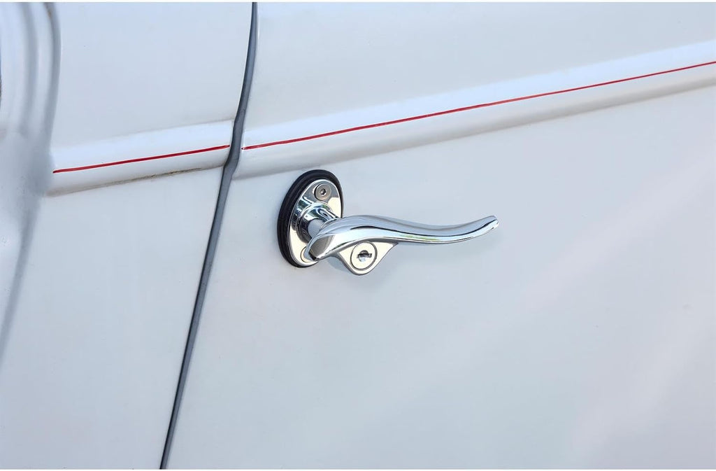 Speedway Motors Outside Door Handle Kit Pair Chrome Steel Exterior Door Handles with Square Shafts and Hardware Compatible with 1932-34 Ford Car Coupe Sedan