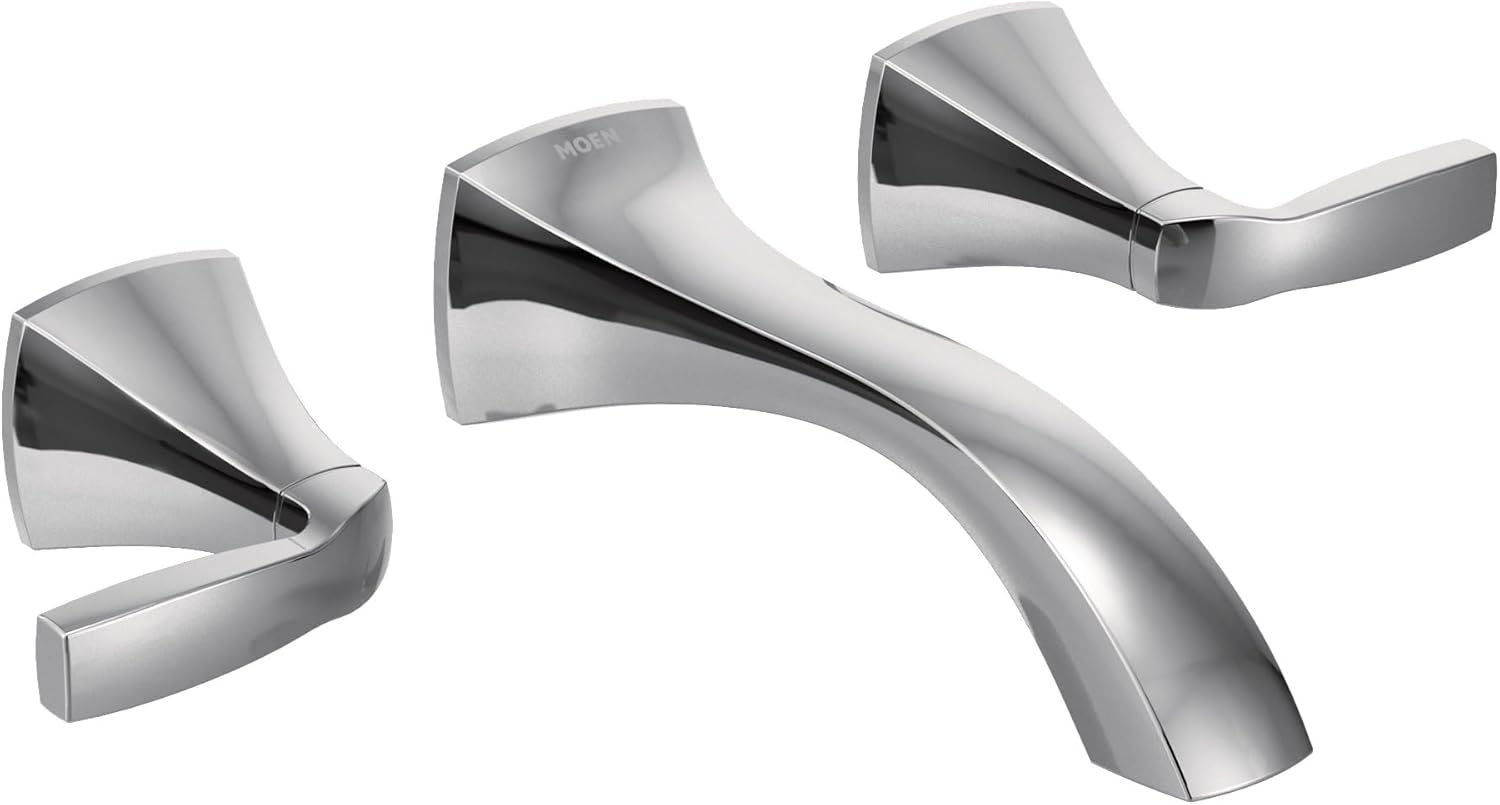 Moen Voss Two-Handle Wall Mount Bathroom Faucet Trim Kit, Valve Required, Chrome T6906