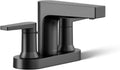 KOHLER K-97031-4-BL Taut Centerset Bathroom Sink Faucet, 1.2 GPM, Two-Handle Faucet, Minimalist Design, Corrosion Resistant, Matte Black