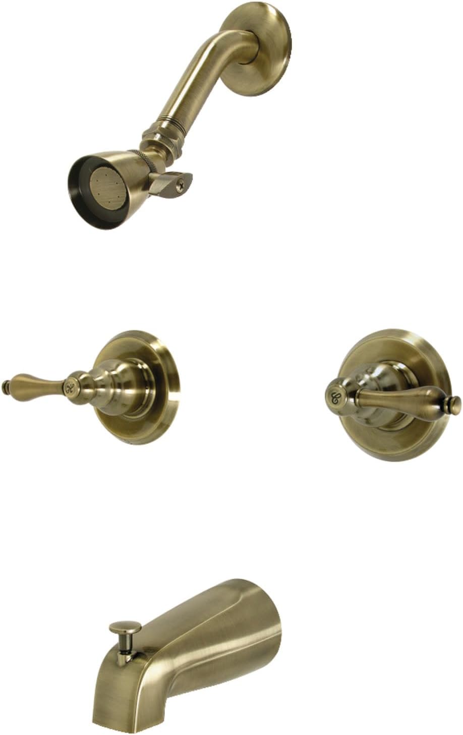 Kingston Brass KB243ALAB Victorian Double-Handle Tub and Shower Faucet in Antique Brass