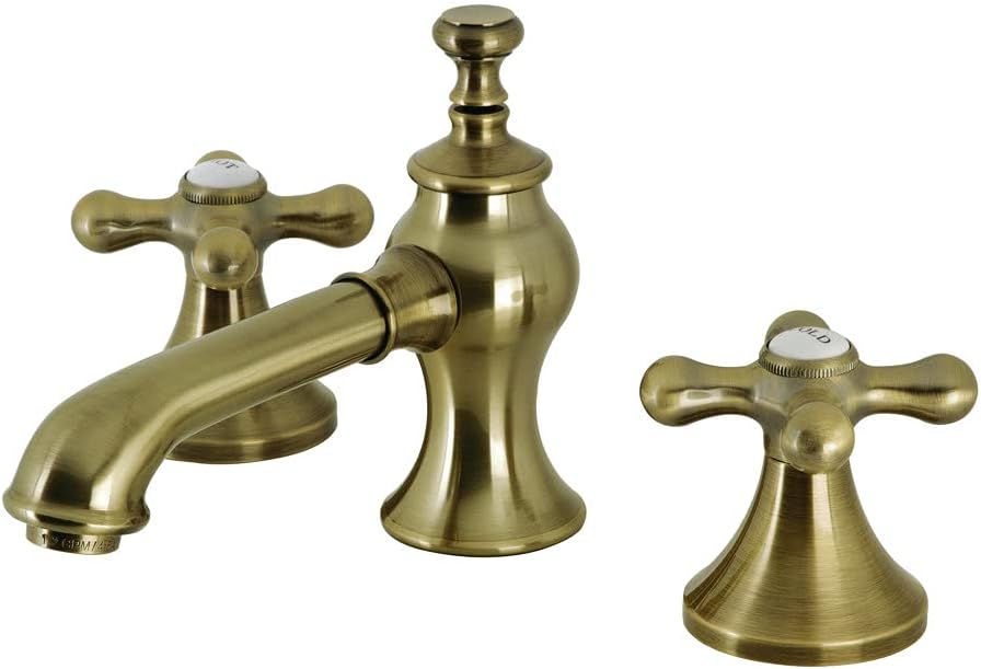 Kingston Brass KC7063AX Vintage Widespread Bathroom Faucet, Antique Brass, 8 x 5.63 x 3.06