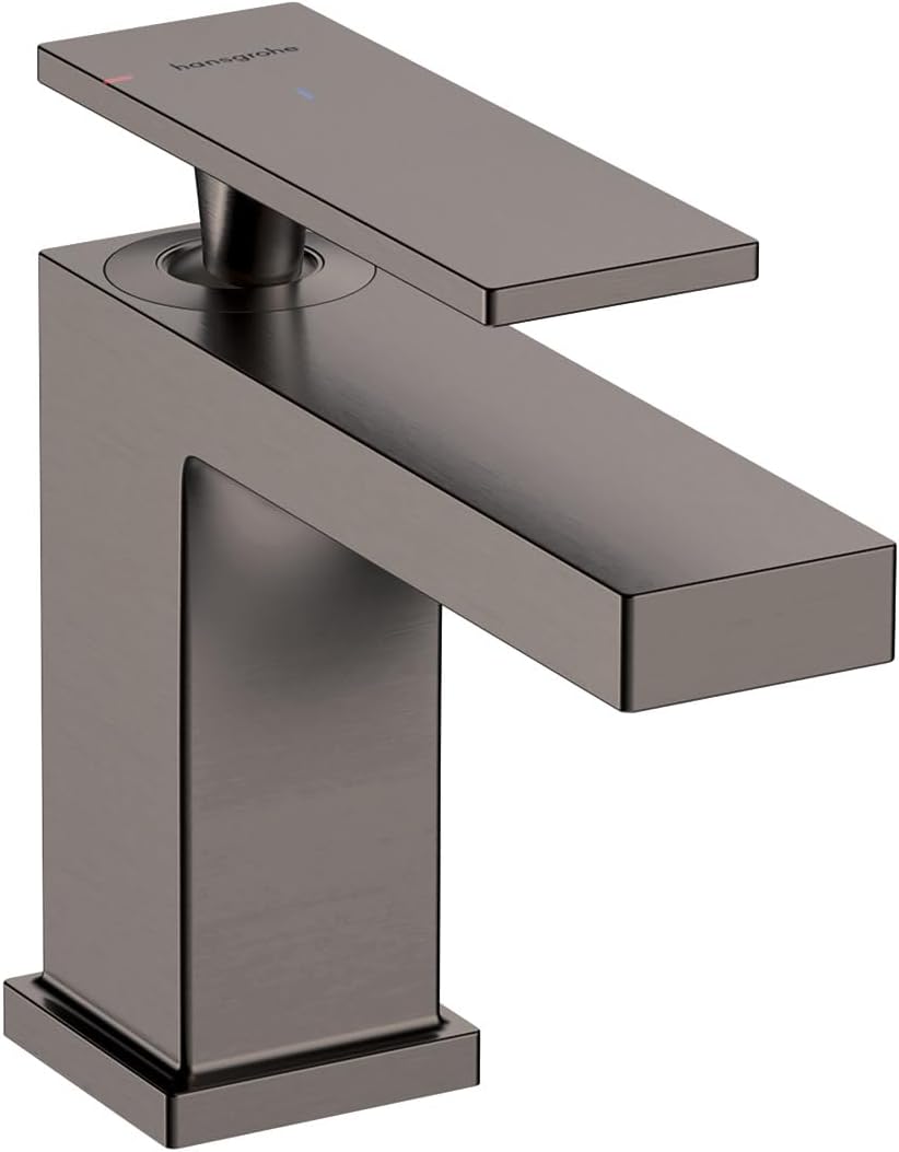 hansgrohe Tecturis E 1-Handle 1-Hole Bathroom Sink Faucet with Drain Assembly 1.2 GPM Flow Rate, in Brushed Black Chrome, 73002341