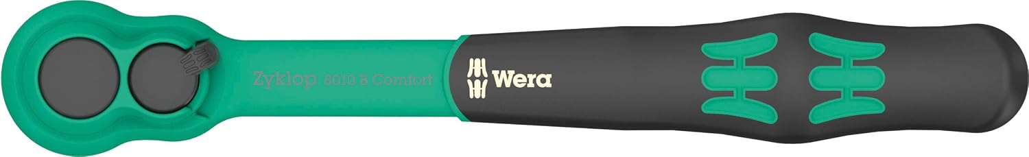 WERA - 05005530001-8100 SB 12 Zyklop Comfort Ratchet Set, reversing Lever, 3/8' Drive, Metric, 16 Pieces