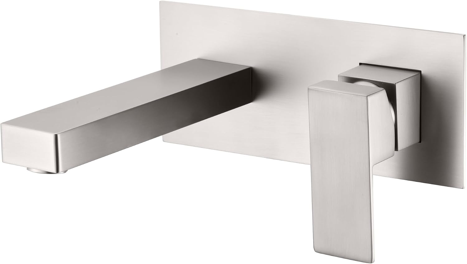 SUMERAIN Wall Mount Bathroom Sink Faucet Brushed Nickel Basin Faucet Single Handle with Rough-in Valve