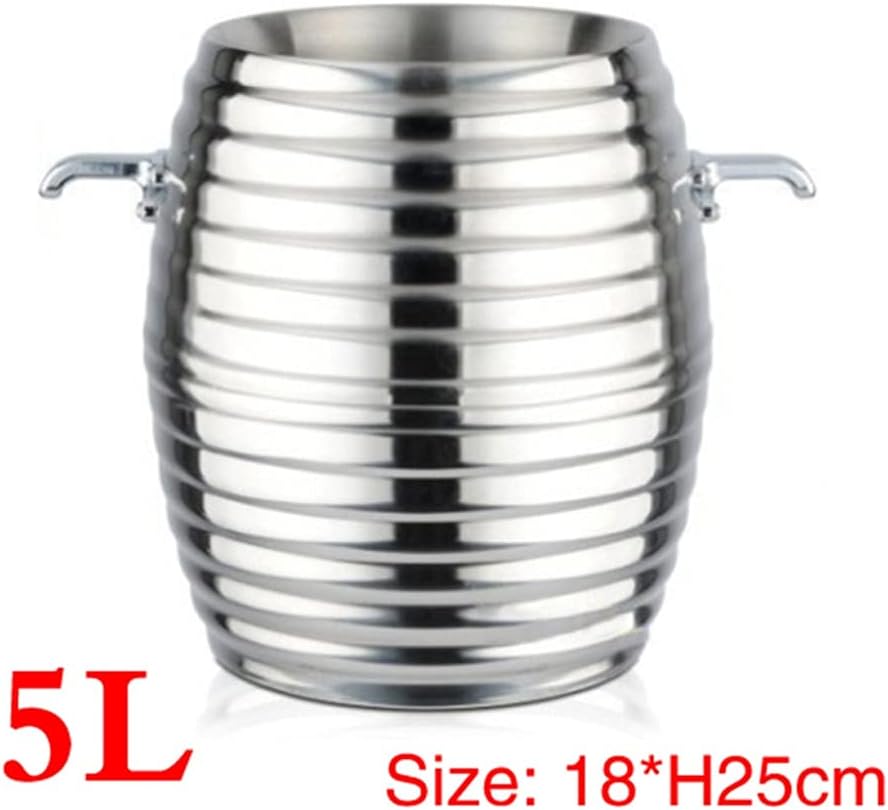 Ice Cube Champagne Ice Bucket with Stand, Wine Ice Bucket with Stand Stainless Steel 5L Standing Ice Bucket for Party Bar Ktv Wedding Club BBQ Home for Wine