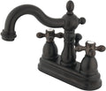 Kingston Brass KB1605AX Heritage 4-Inch Centerset Lavatory Faucet with Metal Cross Handle, Oil Rubbed Bronze , Oil-Rubbed Bronze