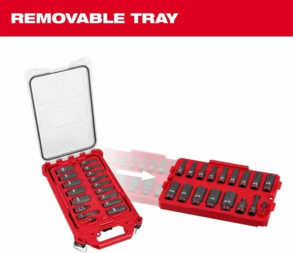 17Pc 49-66-6800 Socket Set for Milwaukee Impact Duty 3/8' Drive - New