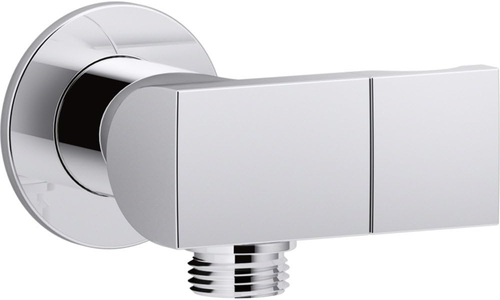 Kohler K-98354-CP Exhale Wall-Mount Supply Elbow with Check Valve & Handshower Bracket, Polished Chrome