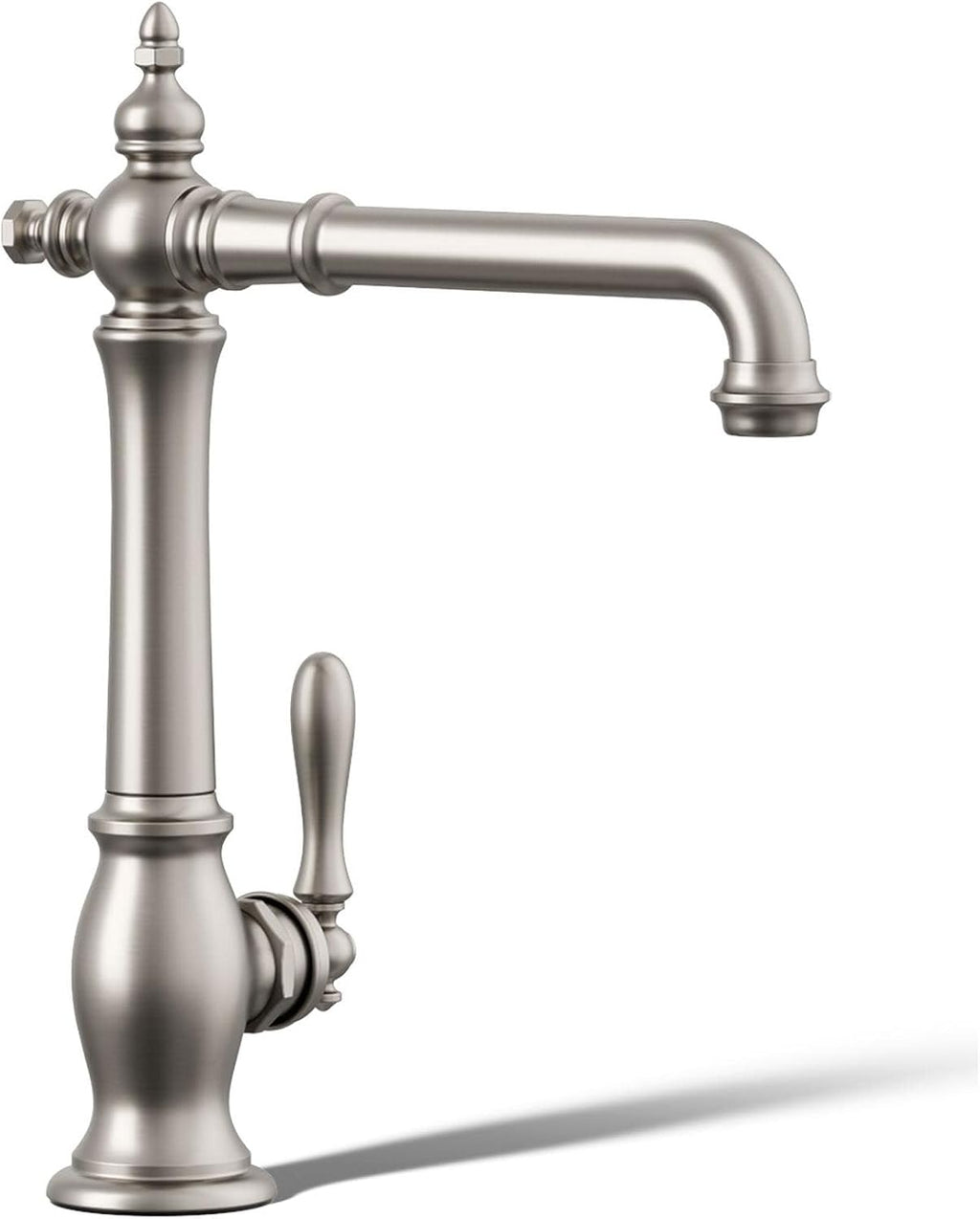 KOHLER K-99266-VS Artifacts Single-Hole Kitchen Sink Faucet with 13-1/2 In. Swing Spout and Victorian Spout Design, Vibrant Stainless