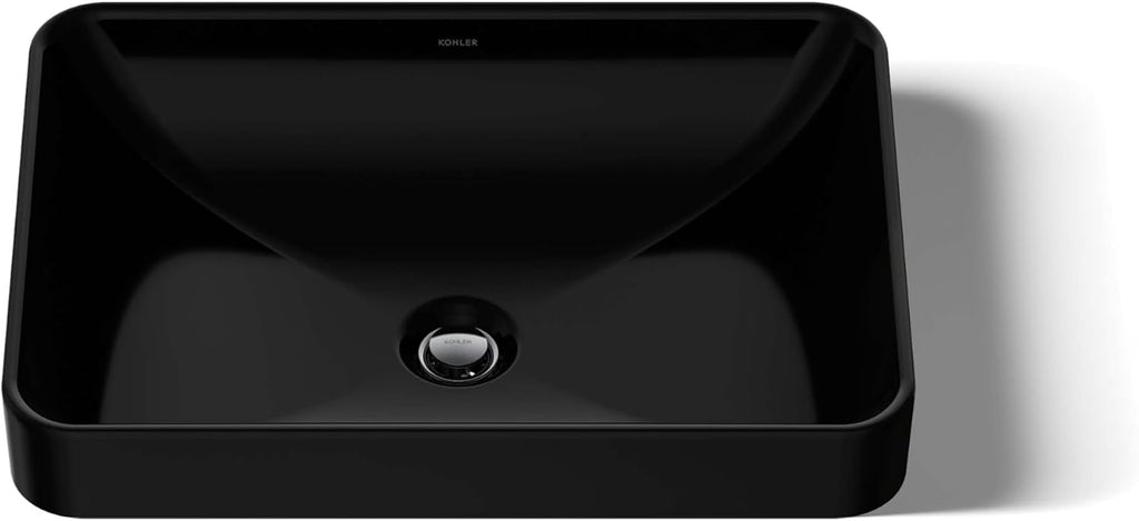Kohler 5373-7 Bathroom Sink Vox Rectangle Vessel, Black