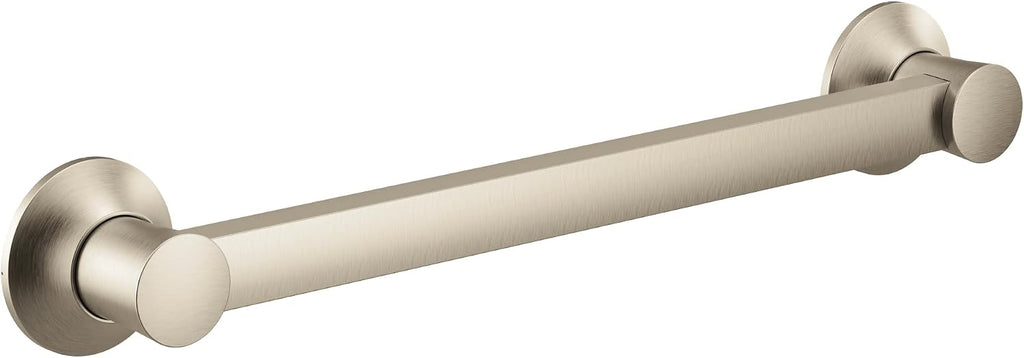 Moen YG0312BN Bathroom Safety 12-Inch Stainless Steel Bathroom Grab Bar, Brushed Nickel