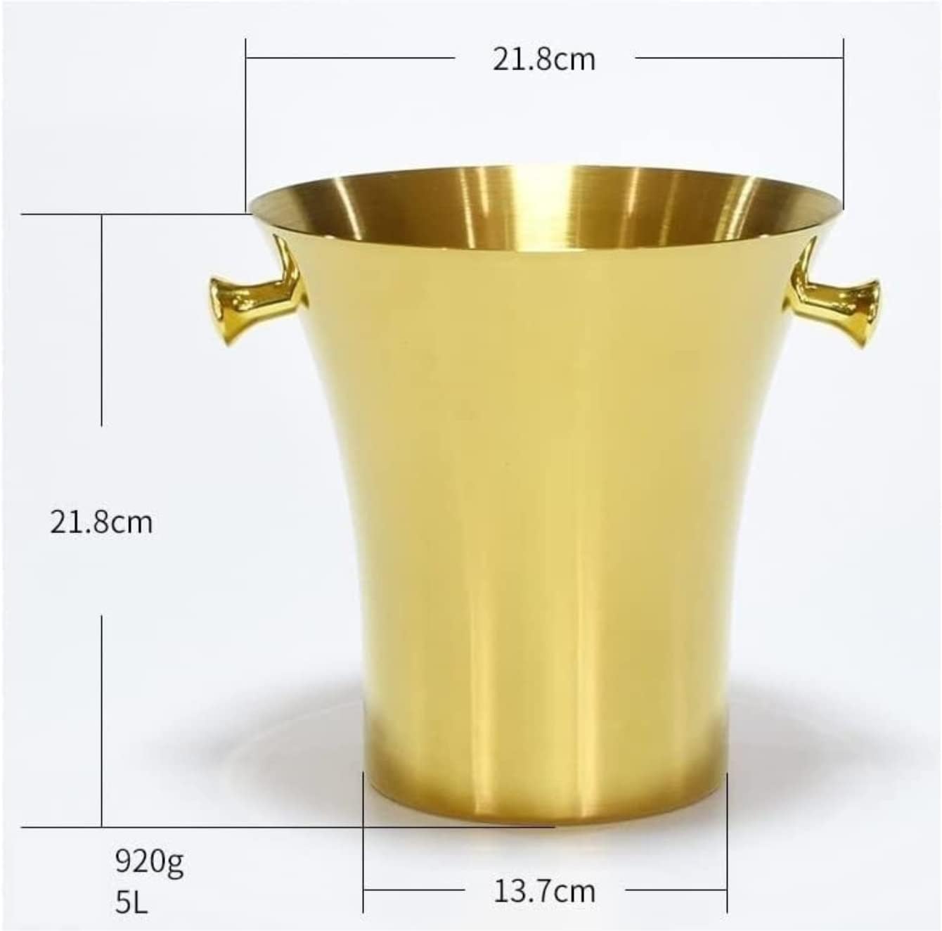 Drink Bucket Bar Supplies Thickened Stainless Steel Ice Bucket Wine Champagne European Home Outdoor Beer Ice Bucket for Parties(Gold)