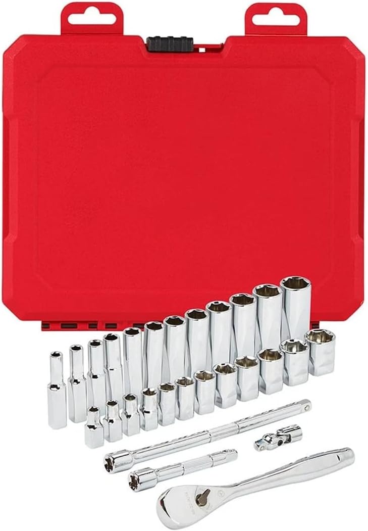 4822-9504 1/4-Inch Drive Durable Metric Ratchet and Socket Set - 28pc For Milwaukee