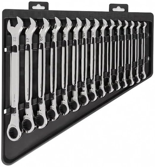 15pc 48-22-9516 for Milwaukee Ratcheting Combination Wrench Set Metric - Silver