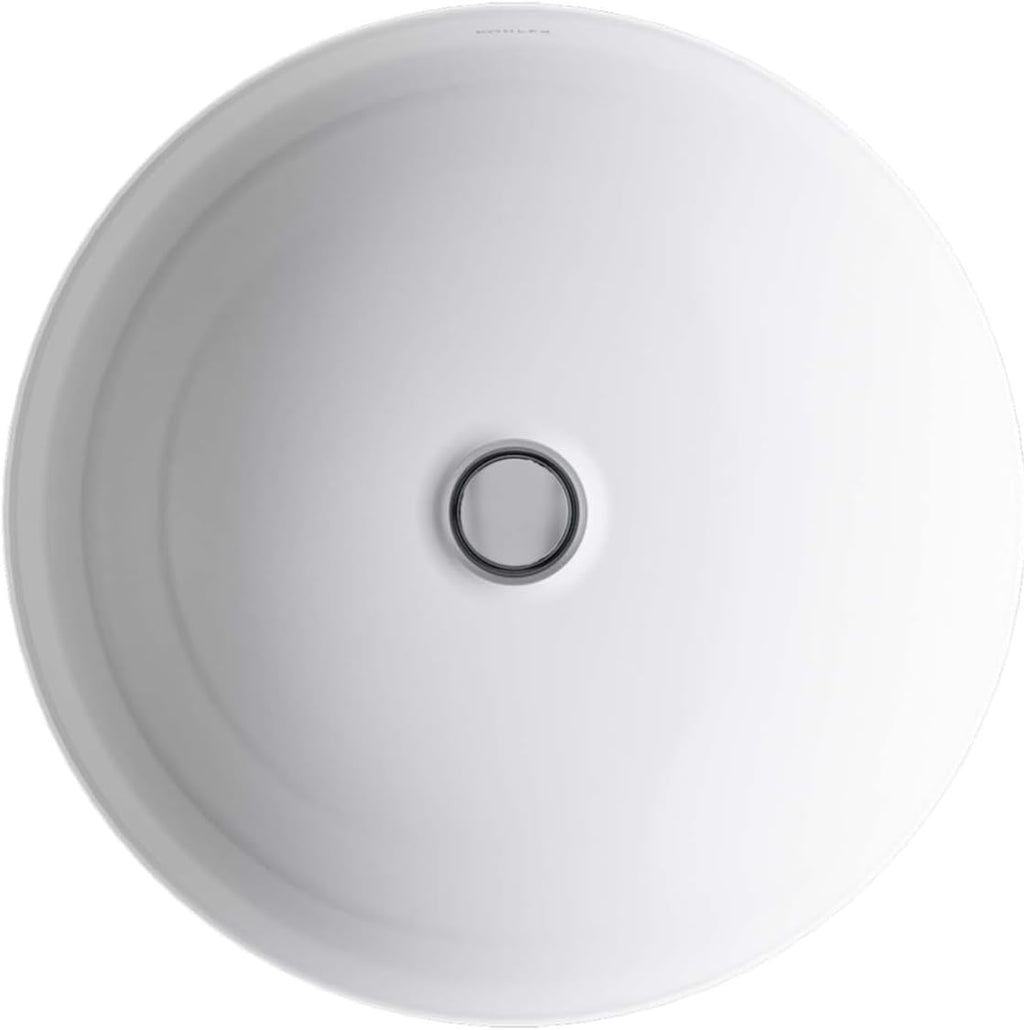 KOHLER K-29000-0 Caxton Undercounter Bathroom Sink, Round, White