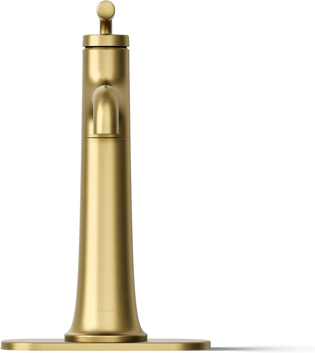 Kohler 26437-4-2MB Tone™ Tall Single-Handle Bathroom Sink Faucet, 1.2 gpm, Vibrant Brushed Moderne Brass