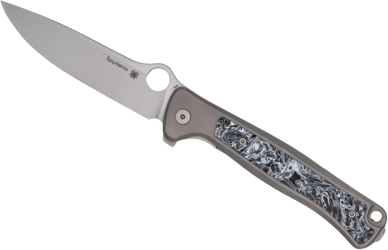 Spyderco Slym Ultralight Folding Knife - M390 Steel Blade with Titanium/Carbon Fiber Handle, R.I.L Lock, PlainEdge - C271TIP