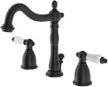 Kingston Brass KB1970PL Kb1970Pl Heritage 8' Widespread Lavatory Faucet With Brass Pop-Up, 6-1/2' In Spout Reach, Matte Black