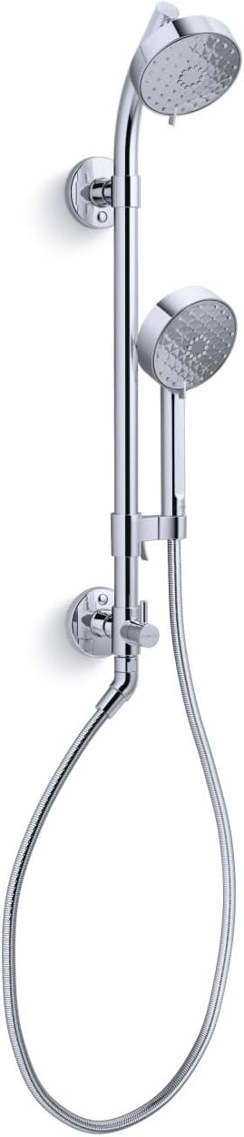 KOHLER 76471-Y-CP Awaken 1.75 GPM Retrofit Shower - Includes Shower Head, Hand Shower, Slide Bar and Hose, Polished Chrome