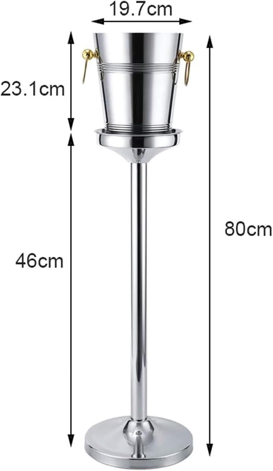 Ice Bucket with Stand， Party Drink Holder- Outdoor or Indoor Use - Free Standing Ice Bucket Kits(D)
