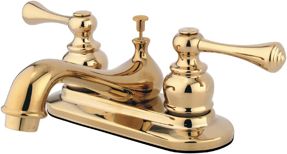 Kingston Brass GKB602BL Vintage 4-inch Centerset Lavatory Faucet with Retail Pop-up, Polished Brass