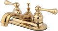 Kingston Brass GKB602BL Vintage 4-inch Centerset Lavatory Faucet with Retail Pop-up, Polished Brass
