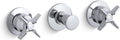 Triton Wall-Mount Valve Trim with Push Button Diverter and Cross Handles, Requires Valve