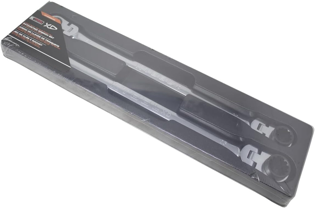 K Tool International Wrench Set 2 Piece Ratcheting Double Flex 120 Tooth