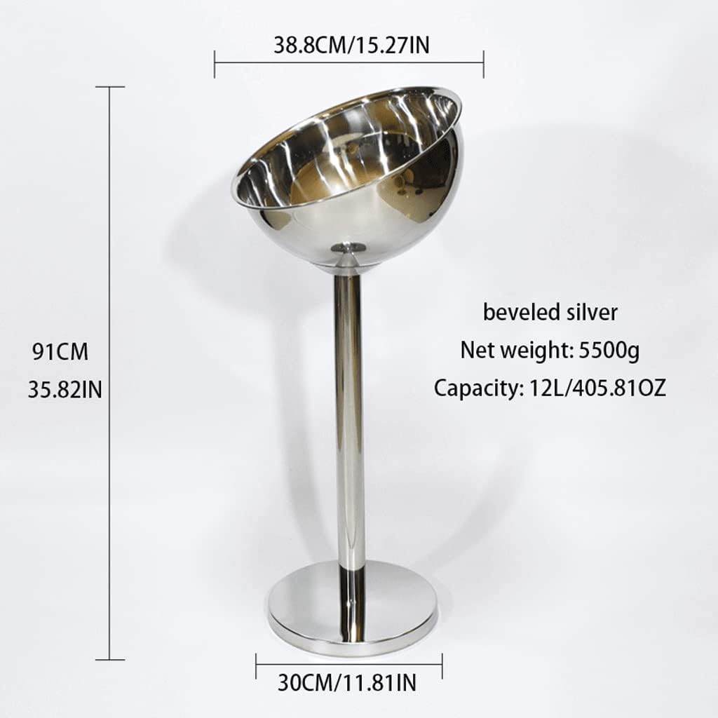 Ice Bucket Modern ice Bucket Standing Ice Bucket Rack Bevel Diameter Black Gold, Gold, Silver Large Capacity Ice Bucket for Parties 2l/405.81oz Large Capacity ice Bucket