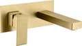sumerain Wall Mount Bathroom Sink Faucet Brushed Gold and Rough in Valve Included, Left-Handed Single Handle