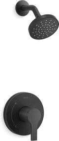 Kohler TS35321-4Y-BL, Elate Rite-Temp Shower Trim with Single Function 2.5 GPM Showerhead, Matte Black, Luxurious Shower, Modern Design