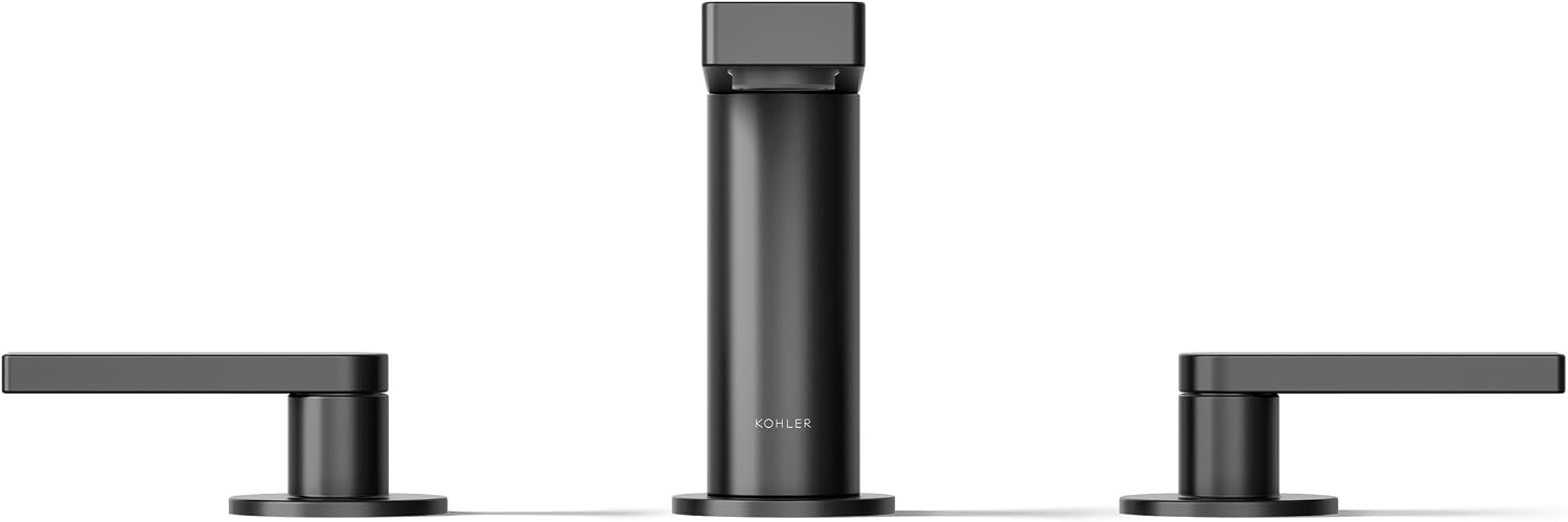 Kohler 73060-4-BL Composed® Widespread Bathroom Sink Faucet with Lever Handles, 1.2 gpm, Matte Black