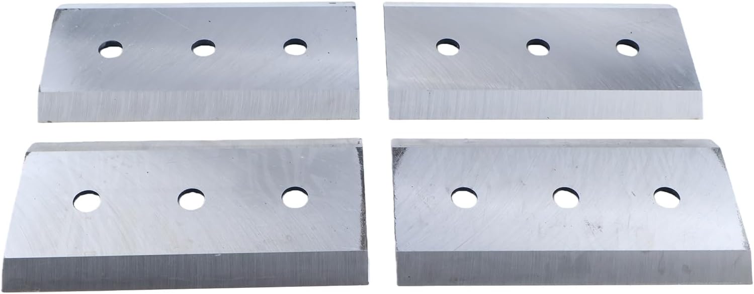 4PCS 7-1/4' x 4' x 3/8' Brush Chipper Blade Knives with 1/2'' Bolt Holes 900-9900-02 19071640 Compatible with Bandit 100 150 200 250 Mighty Morbark Eager Beever 100 200 290 Wood Chippers