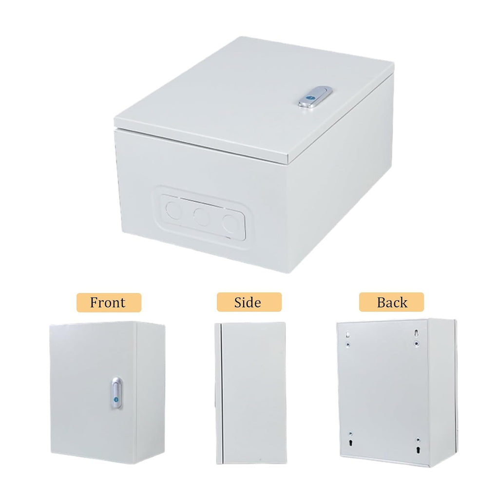 Steel Electrical Junction Box, Moisture Proof Metal Electrical Box with Safety Lock, Sleek Wall-Mounted Distribution Enclosure, Perfect for Home Renovation & Daily Use(50x40x25cm)