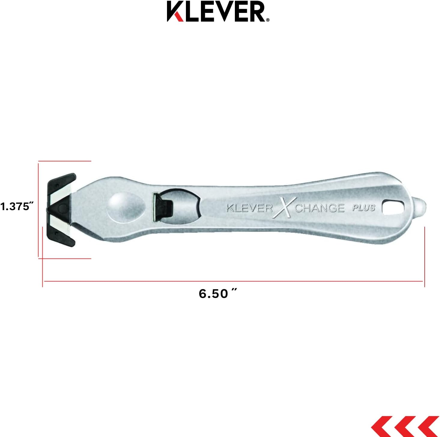 Klever X-Change PLUS box cutter w/Narrow Cut, Utility Knife, Carbon Steel Blade, Lightweight Ergonomic Magnesium Handle, 10/pk (PLS-300XC-20)