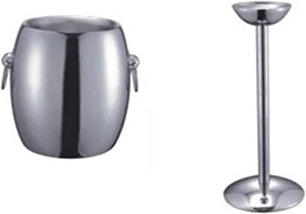 Ice Bucket with Stand， Container Cooler Chiller with Carrying Handle for Wine Champagne Beer KTV Party BBQ