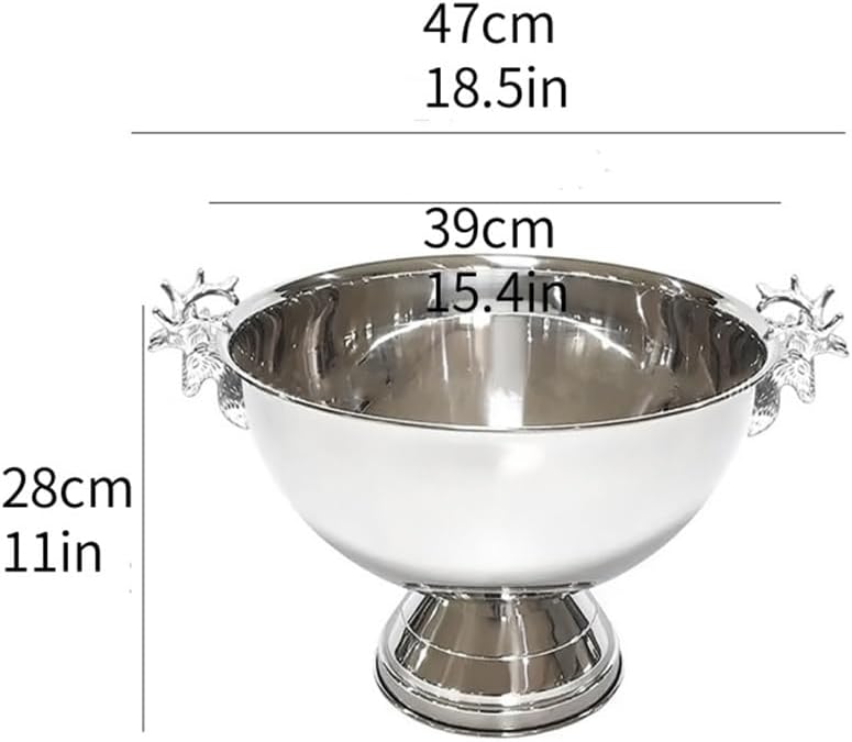 Pack of Two Ice Buckets for Parties, Large Capacity Champagne Bucket with Handles, Versatile Drink Buckets for Bar KTV, Metal Beverage Tub with Base(Silver)