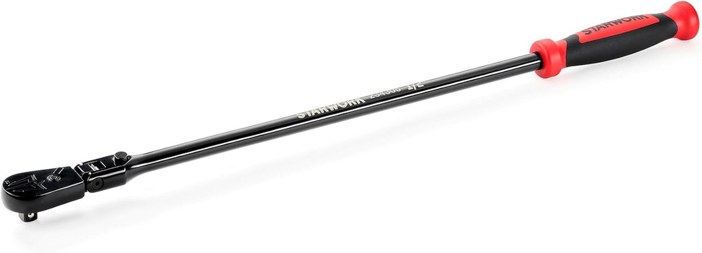 STARWORK TRUE MECHANIC™ 1/2' Drive 90 Tooth Dust-Proof Black Chrome Locking Flex Ratchet, 27-3/8' Length