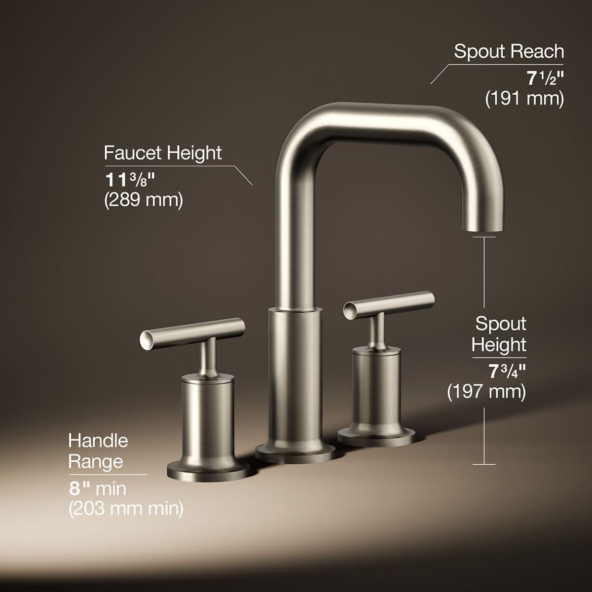 Kohler T14428-4-BN Purist Deck-Mount High-Flow Bath Faucet Trim with Lever Handles, Valve Not Included, Vibrant Brushed Nickel
