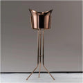 Portable Ice Bucket with Stand Stainless Steel Floor Wine Bar Vertical Cooler for Indoor and Outdoor Party