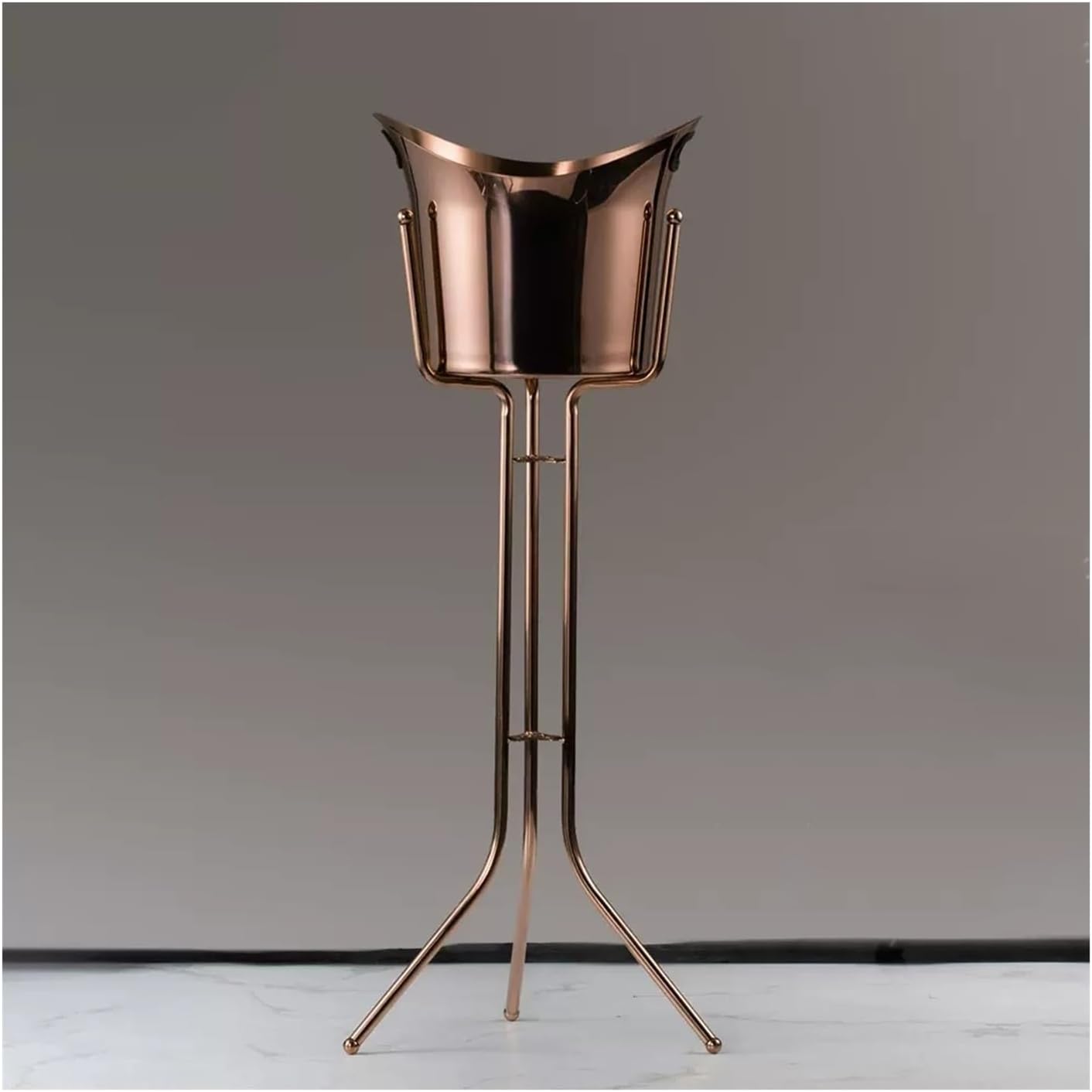 Portable Ice Bucket with Stand Stainless Steel Floor Wine Bar Vertical Cooler for Indoor and Outdoor Party