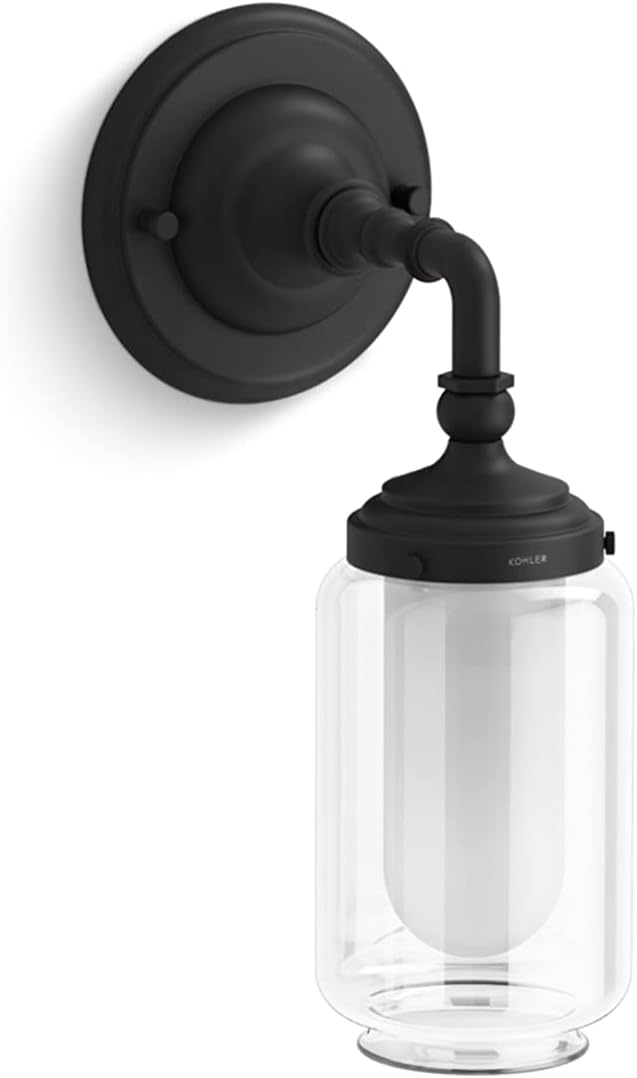 KOHLER Artifacts, Bathroom Vanity Light Fixture, Wall Sconce Lighting, Downlight Only, UL Listed, 1 Light, Brushed Nickel