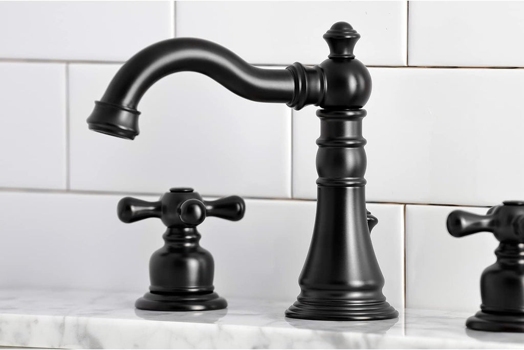 Fauceture FSC1970AX American Classic Widespread Bathroom Faucet with Brass Pop-Up, Matte Black