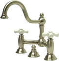Kingston Brass KS3918PX Restoration Bathroom Bridge Faucet, Brushed Nickel