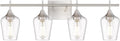 4-Light Bathroom Lighting Fixtures Over Mirror, 24 Inch Brushed Nickel Vanity Lights with Clear Glass, Modern Bath Wall Sconce Lighting for Bathroom, WL9167-4C