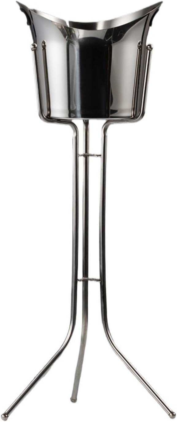 Ice Buckets Stainless Steel Floor-Standing Champagne Bucket Large Ice Bucket Bar Party(Silver)