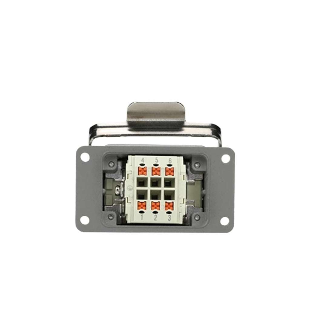 Heavy Duty Push in Connector, 6/10/16/24/32/48 Core, Tool Free Wiring, Waterproof Industrial Power Connector, 1pcs(48 Core Top Entry)